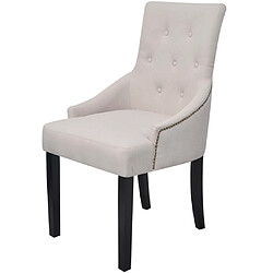 Avis Decoshop26 Lot de 4 chaises de salle à manger cuisine design moderne en tissu gris crème CDS021533