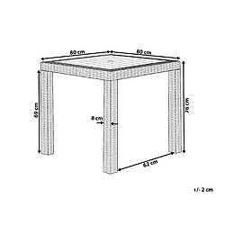 Avis Beliani Table de jardin 80 x 80 cm Matériaux synthétiques Gris graphite FOSSANO