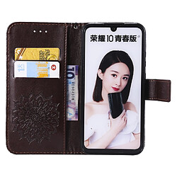 Acheter Etui en PU tournesol magnétique avec support flip marron pour votre Huawei Honor 10 Lite/P Smart (2019)