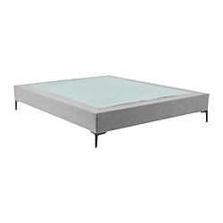 Vente-Unique Sommier déco tapissier 140 x 190 cm déhoussable - Gris - ISANI de YSMÉE