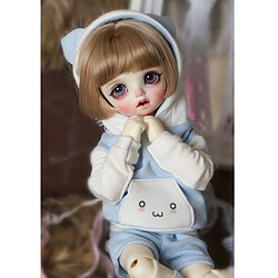 capuche oreille chat mignon haut pantalon bas tenue pour 1/6 bjd sd msd dod bleu pas cher