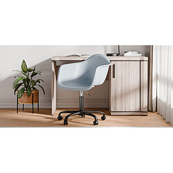 ICONIK INTERIOR Chaise de bureau avec accoudoirs - Chaise de bureau avec roulettes - Structure noire Weston Blanc