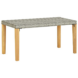 Maison Chic Banc de jardin | Banquette de jardin | Chaise Relax 120 cm Gris Résine tressée et bois d'acacia -MN54597