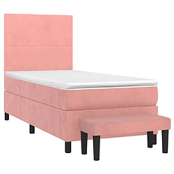 Avis Maison Chic Lit adulte- Lit + matelas,Sommier à lattes de lit et matelas Rose 80x200 cm Velours -GKD54994