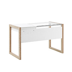 Beliani Bureau blanc / effet bois clair 120 x 60 cm avec tiroir JENKS pas cher