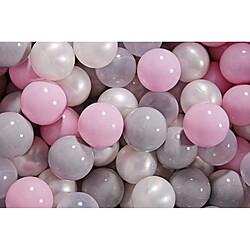 MeowBaby Jeu de Balles en Plastique, 50 Balles: Rose Pastel/Transparent/Perle/Gris 