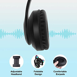 YUANFU-STN-28 Écouteurs Bluetooth sans fil Cat-ear Girls (avec écouteurs Bluetooth Wheat-Ear-Noir) pas cher