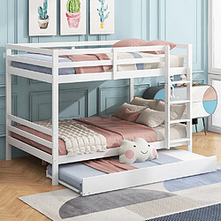 Acheter Sweiko Lit d'enfant Lit superposés Lit jeune 140x200 cm Lits d'enfant avec lit gigogne Rampes hautes Blanc