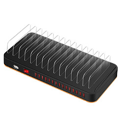 Wewoo Station de recharge WLX-815 75W 15 ports USB Dock de chargement rapide Chargeur intelligent avec support de téléphone et tablette AC100-240V