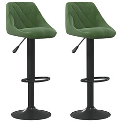 vidaXL Tabourets de bar lot de 2 vert foncé velours