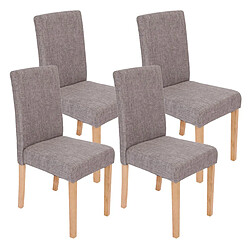 Decoshop26 Lot de 4 chaises de salle à manger en tissu gris pieds clairs CDS04118