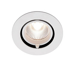 Saxby Downlight encastré intérieur à LED inclinable peinture blanche mate et verre transparent 3000K