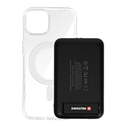 Coque pour iPhone 14 Plus et Powerbank 5000 mAh Magsafe Swissten Transparent