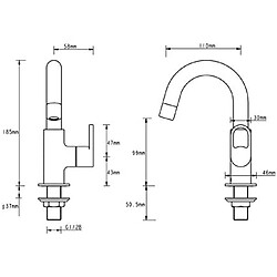 LENZ 42400502 BOW Robinet de lavabo Chromé