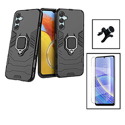 PHONECARE Kit Film Hydrogel Full Cover Avant + Coque 3X1 Military Defender + Support Renforcé pour Samsung Galaxy M34 5G - Noir 