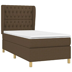 Avis Maison Chic Structures de lit + matelas,Lit à sommier tapissier avec matelas Marron foncé 100x200 cm -MN42747