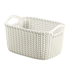 Curver Panier Rangement Rectangulaire 3 L Tricot Blanc Cassé 