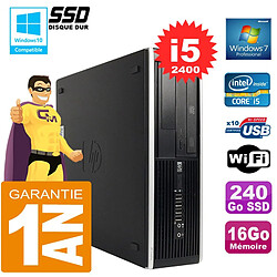 PC HP Compaq 8300 SFF Core I5-2400 Ram 16Go Disque 240Go SSD Graveur DVD Wifi W7 · Occasion 