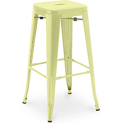 ICONIK INTERIOR Tabouret de bar - Design industriel - 76cm - Nouvelle édition- Stylix Jaune pâle 