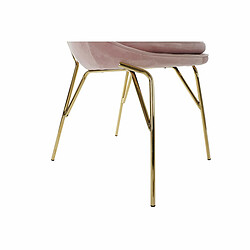 Acheter Chaise de Salle à Manger DKD Home Decor Rose Doré Métal Polyester (60 x 60 x 85 cm)