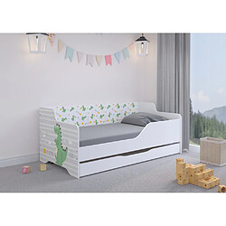 Kids Literie Lit Banquette Lilu 80 x 160 lilu dinosaure Livré avec le sommiers et tiroir.