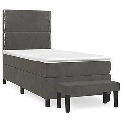 vidaXL Sommier à lattes de lit avec matelas Gris foncé 100x200 cm