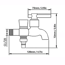 ComfortXL Robinet simple tête double g1 2in pour machine à laver à usage double 1 entrée 2 sorties