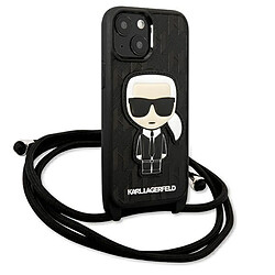 Avis Karl Lagerfeld Cuir Monogram Patch et Cordon Iconik - Coque pour iPhone 13 mini