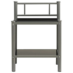 Avis Maison Chic Table de chevet,Table de Nuit,Meuble de Rangement Gris et noir 45x34,5x60,5 cm Métal et verre