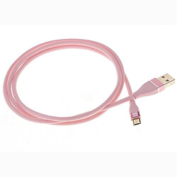 Wewoo Câble rose pour Galaxy, Huawei, Xiaomi, LG, HTC et autres téléphones intelligents Nylon Weave Style USB vers Micro USB de charge de synchronisation de données, longueur de câble: 1 m,