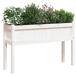 Acheter Maison Chic Jardinière,Bac à fleurs - pot de fleurs avec pieds blanc 110x31x70 cm bois de pin massif -GKD99632