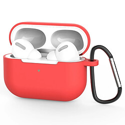 Wewoo Coque Pour AirPods Pro 3 Housse de protection en silicone écouteurs sans fil avec trou lanière et mousqueton rouge