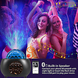 Universal Ciel étoilé Projecteur, Galaxy Planet Projecteur Lumière de nuit LED Lumière avec musique Télécommande Bluetooth Cadeau de fête d'enfant ou cadeau d'anniversaire Lampe de chambre romantique, (noir) pas cher