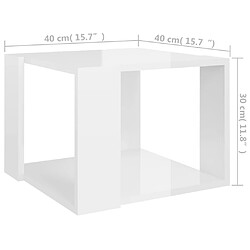 Acheter vidaXL Table basse Blanc brillant 40x40x30 cm Bois d'ingénierie