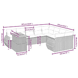 Avis vidaXL Salon de jardin 10 pcs avec coussins noir résine tressée