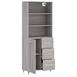 Avis vidaXL Buffet haut Sonoma gris 69,5x34x180 cm Bois d'ingénierie