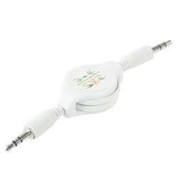 Wewoo Câble blanc pour iPhone / iPod / lecteur MP3 / téléphones mobiles / autres appareils avec une prise casque standard Jack 3,5 mm, longueur: 11cm peut être étendu à 80cm, Jack 3,5 mm Jack rétractable