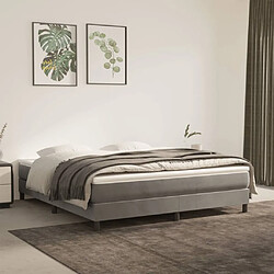 vidaXL Sommier à lattes de lit et matelas Gris clair 180x200cm Velours 