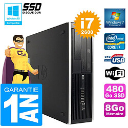 PC HP Compaq 8300 SFF Core I7-2600 Ram 8Go Disque 480 Go SSD Graveur DVD Wifi W7 - Occasion