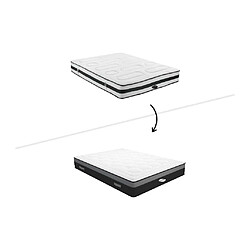 Vente-Unique Matelas 160 x 200 cm ressorts ensachés 7 zones et mémoire de forme ép.25cm - AMARANTE de NATUREA