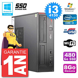 PC Fujitsu Esprimo E520 DT i3-4130 RAM 8Go SSD 480Go Graveur DVD Wifi W7 - Occasion