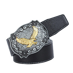 Acheter Boucle De Ceinture En Cuir Américain Motif Aigle Décontracté Pour Homme Noir