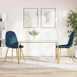 Maison Chic Lot de 2 Chaises à manger,Chaise pour cuisine,Solide Structure Bleu Velours -MN74333