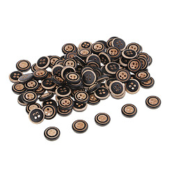 100pcs 4 trous en bois boutons boutons décoratifs pour la fabrication de cartes café DIY Boutons ronds en bois