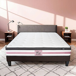 MAISON AUBERTIN Matelas Mémoire 26cm + sommier gris 90 x200cm