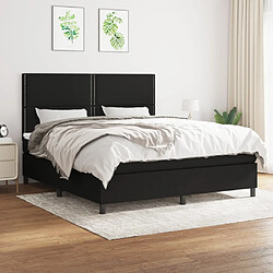 Maison Chic Structures de lit + matelas,Lit à sommier tapissier avec matelas Noir 160x200 cm Tissu -MN15196