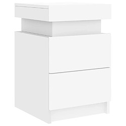 Maison Chic Table de chevet | Table de nuit avec lumières LED blanc 35x39x55 cm -GKD33766 pas cher