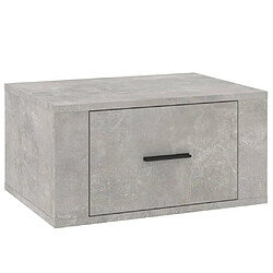 vidaXL Table de chevet murale Gris béton 50x36x25 cm