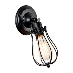 Stoex Applique Murale Industrielle Métal Fer E27 Noir Luminaire Vintage Retro pour Maison de Champagne Café Loft Cuisine Salon et chambre d'hôtel (LED ampoules non compris)