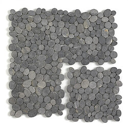 Pegane Carrelage de mosaïque (Boite de 1m²) / Plaque mosaïque mur et sol en marbre naturel coloris gris mat - 33 x 33 cm 